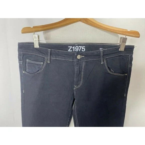 Zara Z1975 Zara Z1975 Women’s Straight Leg Black Twill Denim Five Pocket size 10 - Picture 3 of 10
